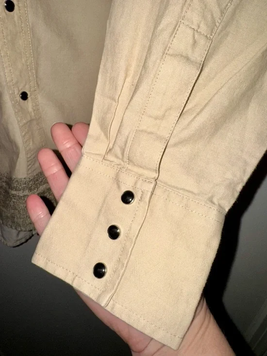 Vintage Wrangler Brushpopper Pearl Snap Aztec Mens Large Western Rare Pattern - Picture 6 of 8